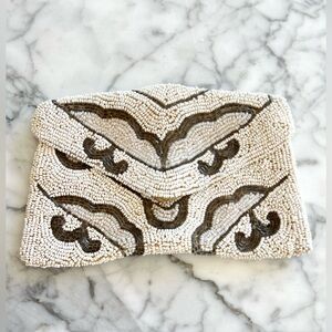 Vintage Art Deco hand beaded clutch from Belgium